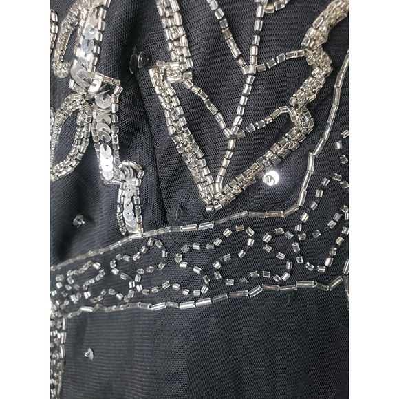 VTG Scala Womens L Beaded Y2K Camisole Top Fairy Whimsical Sequins Sparkly Black - Picture 8 of 9